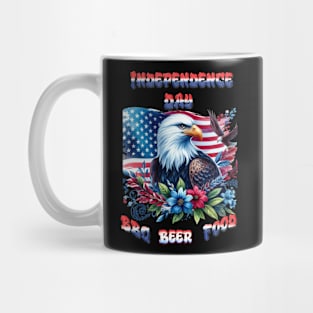 Majestic Eagle Flying With American Flag Mug